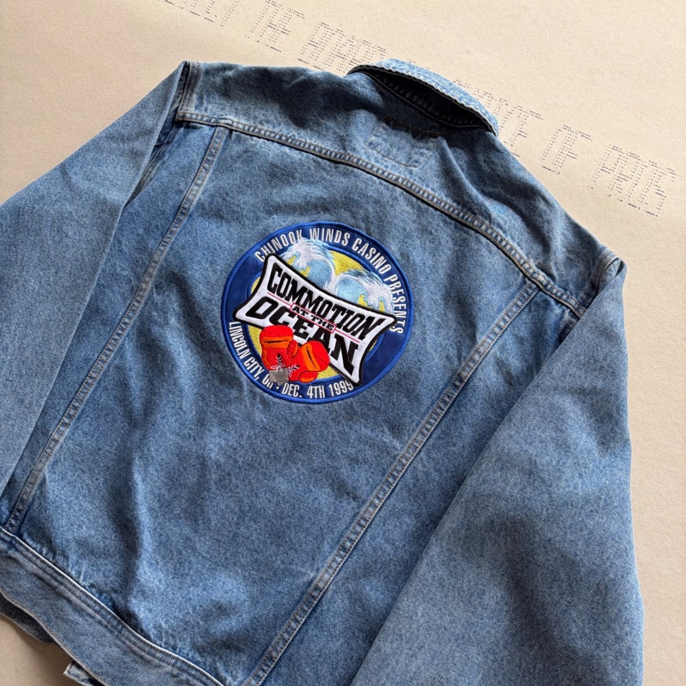 Vintage 90s Lee Denim Jacket Commotion at the Ocean Boxing 1999